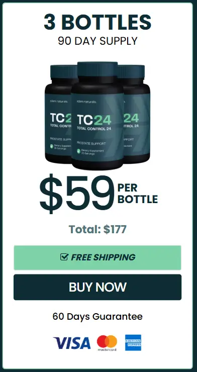 TC24 3-bottle supply for prostate support with free shipping